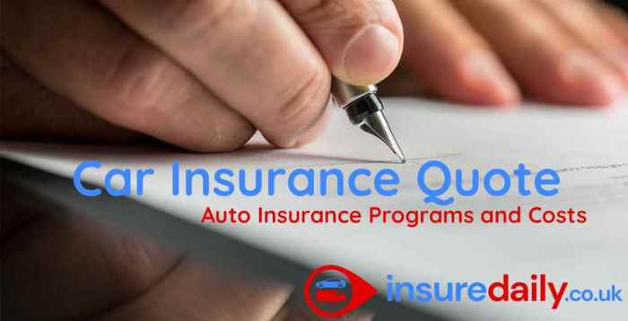 Car Insurance Quote: Auto Insurance Programs and Costs